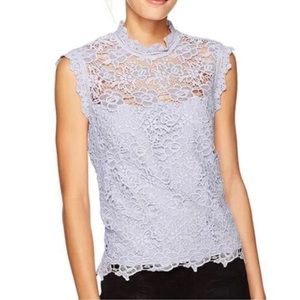Nanette Lepore Mock Neck Lace Top in Violet Size Large